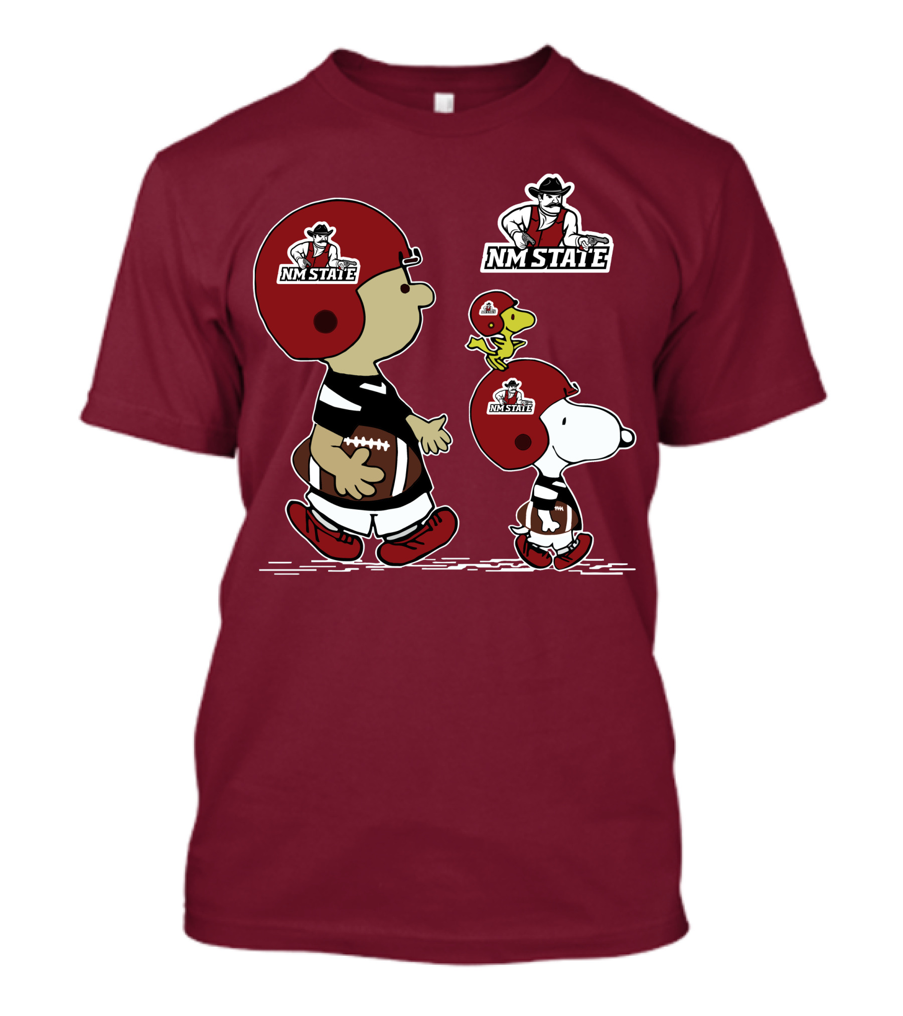 NM State Snoopy Football Helmet Peanuts Characters T-Shirt