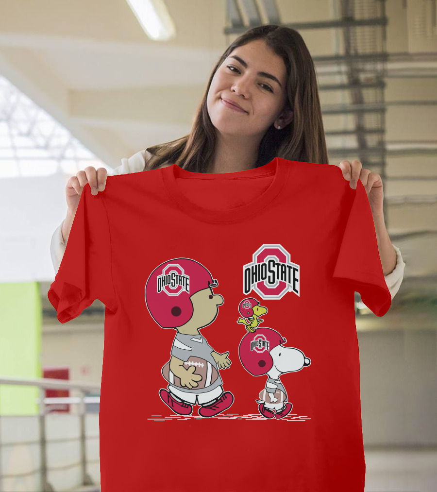 Ohio State Football Snoopy and Woodstock Peanuts Sports Gear T-Shirt