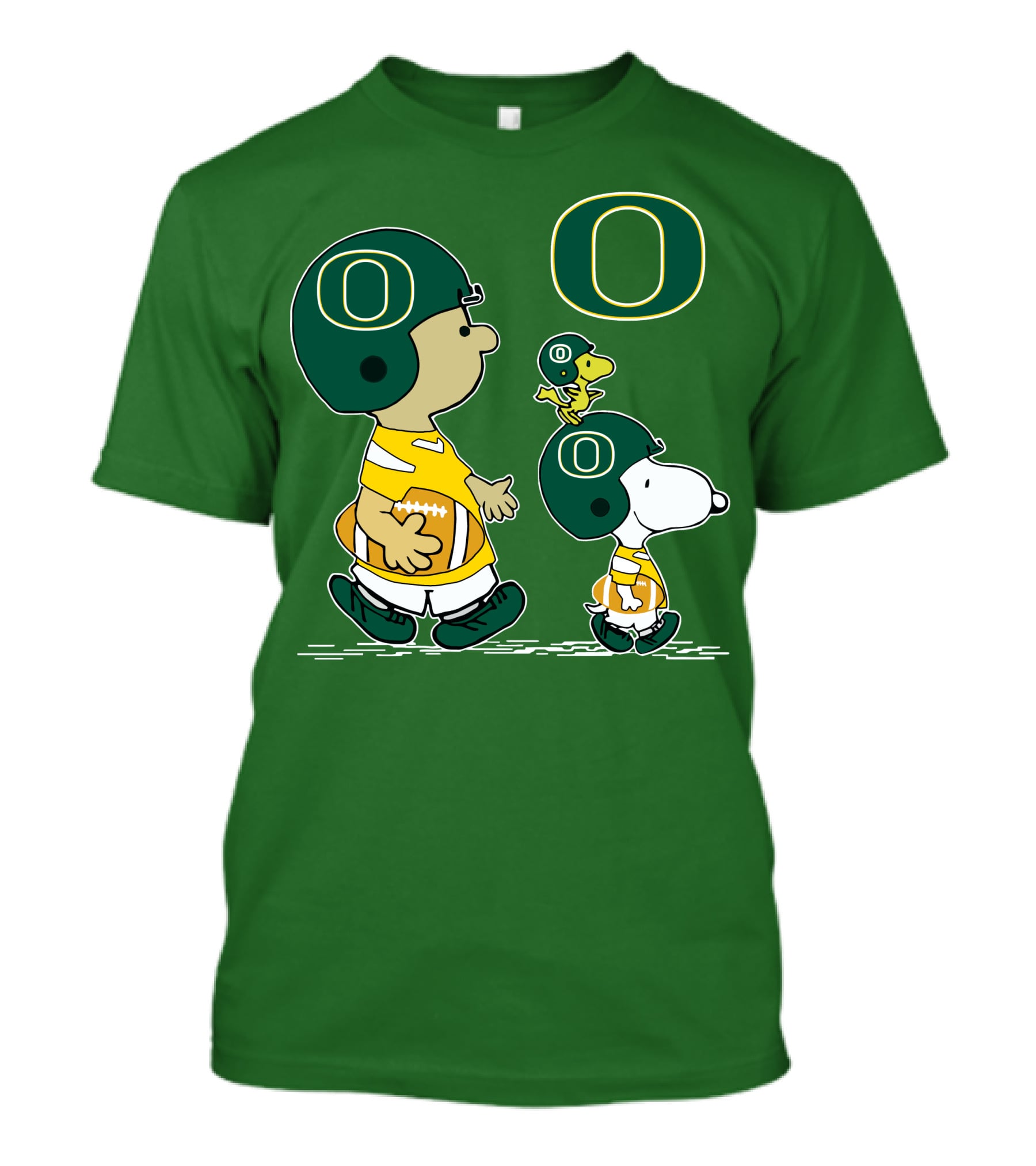 Oregon Ducks Snoopy Charlie Brown Woodstock Football Helmet Peanuts T-Shirt