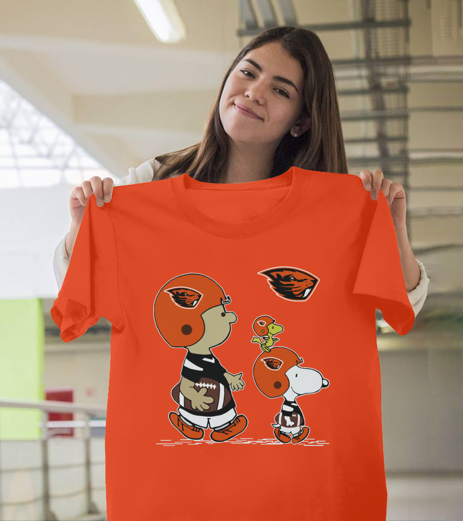 Oregon State Beavers Football Snoopy Woodstock Peanuts Charlie Brown T-Shirt