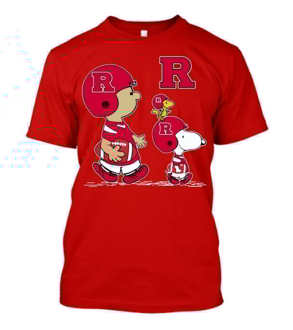 Rutgers Peanuts Snoopy Woodstock Football Helmet T-Shirt