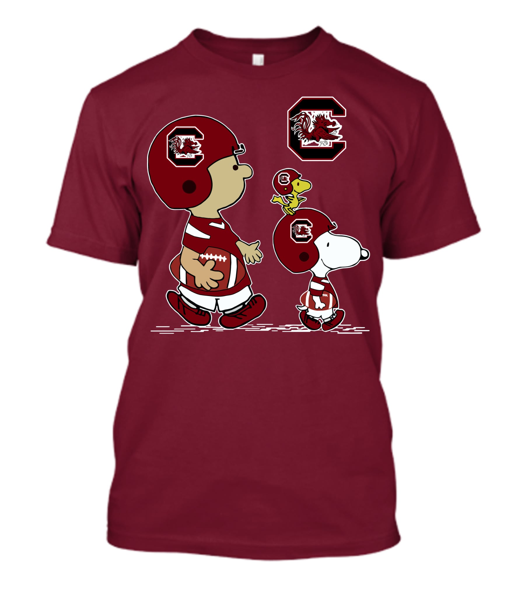 South Carolina Gamecocks Snoopy Football Peanuts Characters T-Shirt