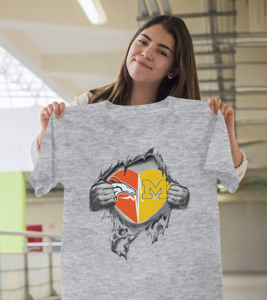 Broncos Michigan Heart Combined Loyalty T-Shirt