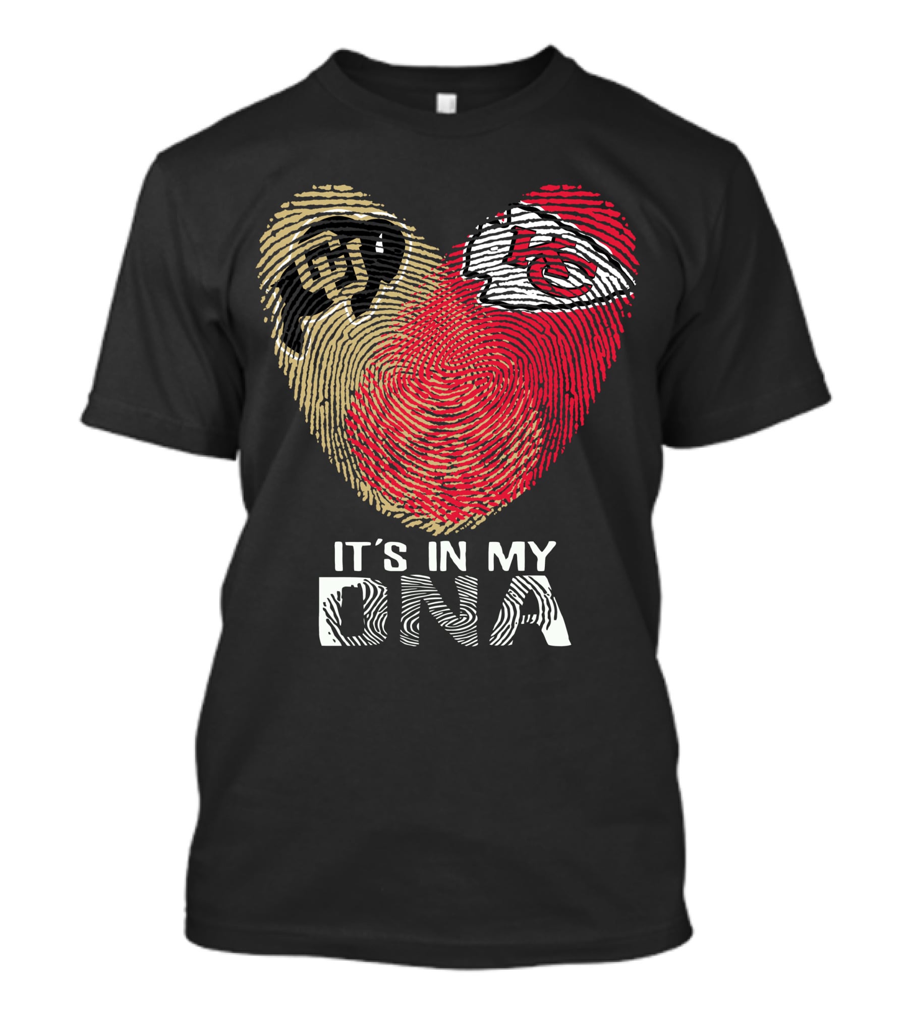 Colorado Buffaloes Chiefs It's In My Dna Fingerprint Heart T-Shirt