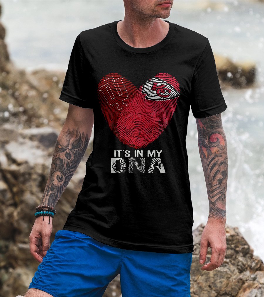 Indiana Hoosiers Chiefs Fingerprint Heart It's In My DNA T-Shirt