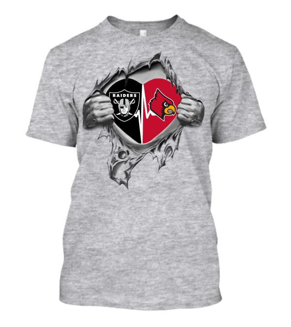 Raiders Cardinals Heartbeat Loyalty Passion Football Fans T-Shirt