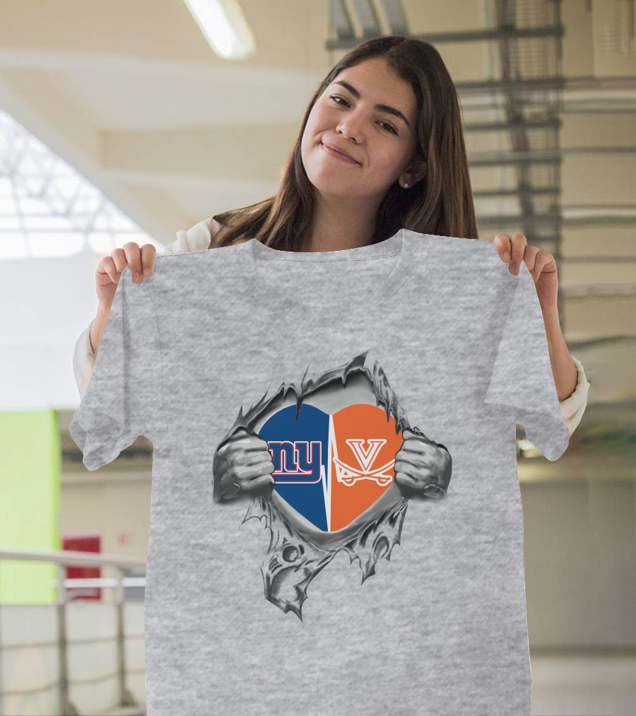 Giants Cavaliers Heart Split T-Shirt