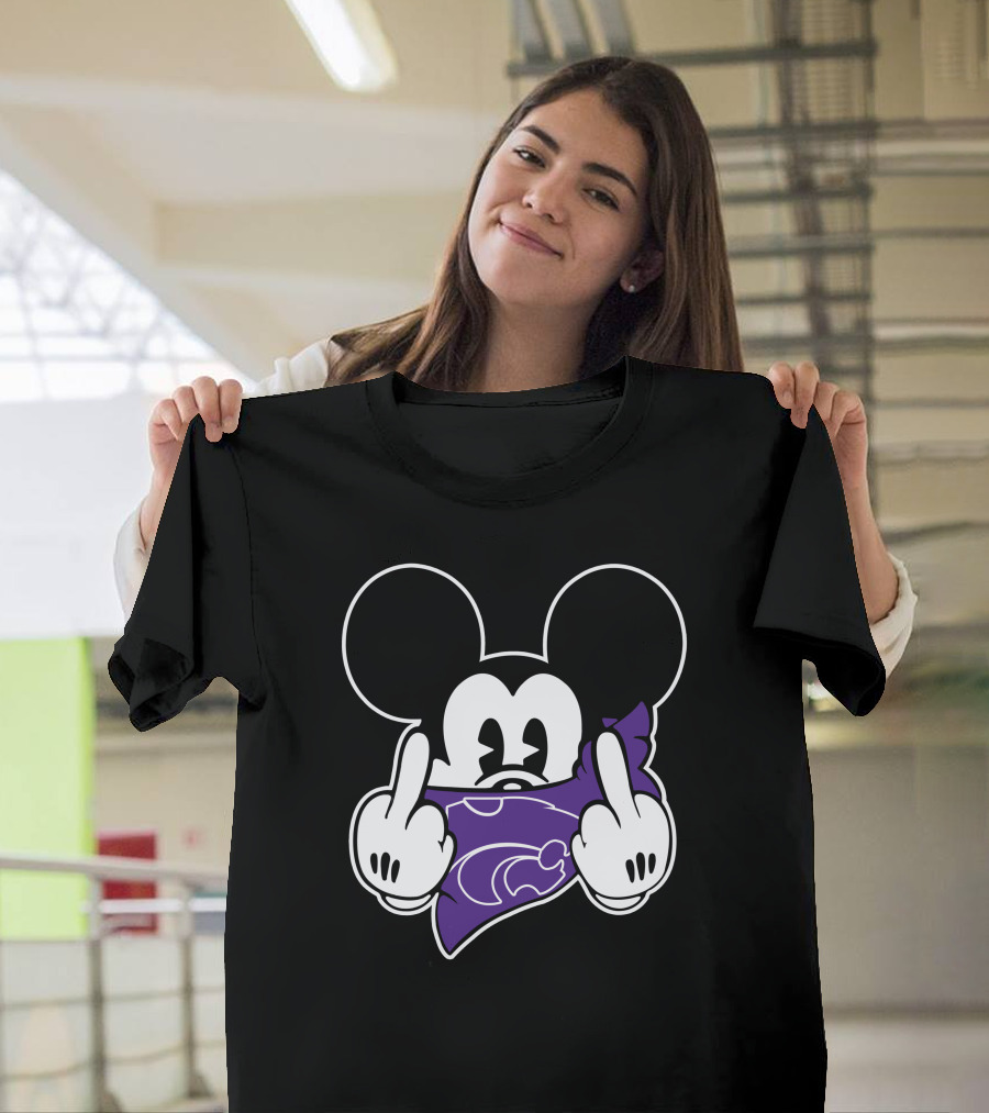 Kansas State Wildcats Mickey Middle Finger Bandana T-Shirt