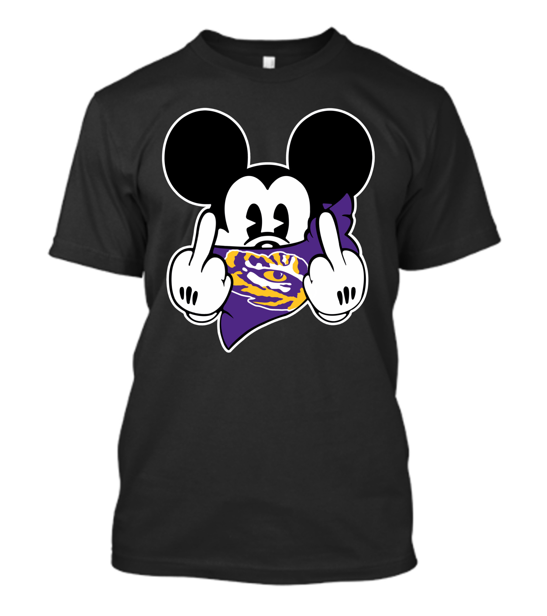 LSU Tigers Mickey Middle Finger Bandana T-Shirt