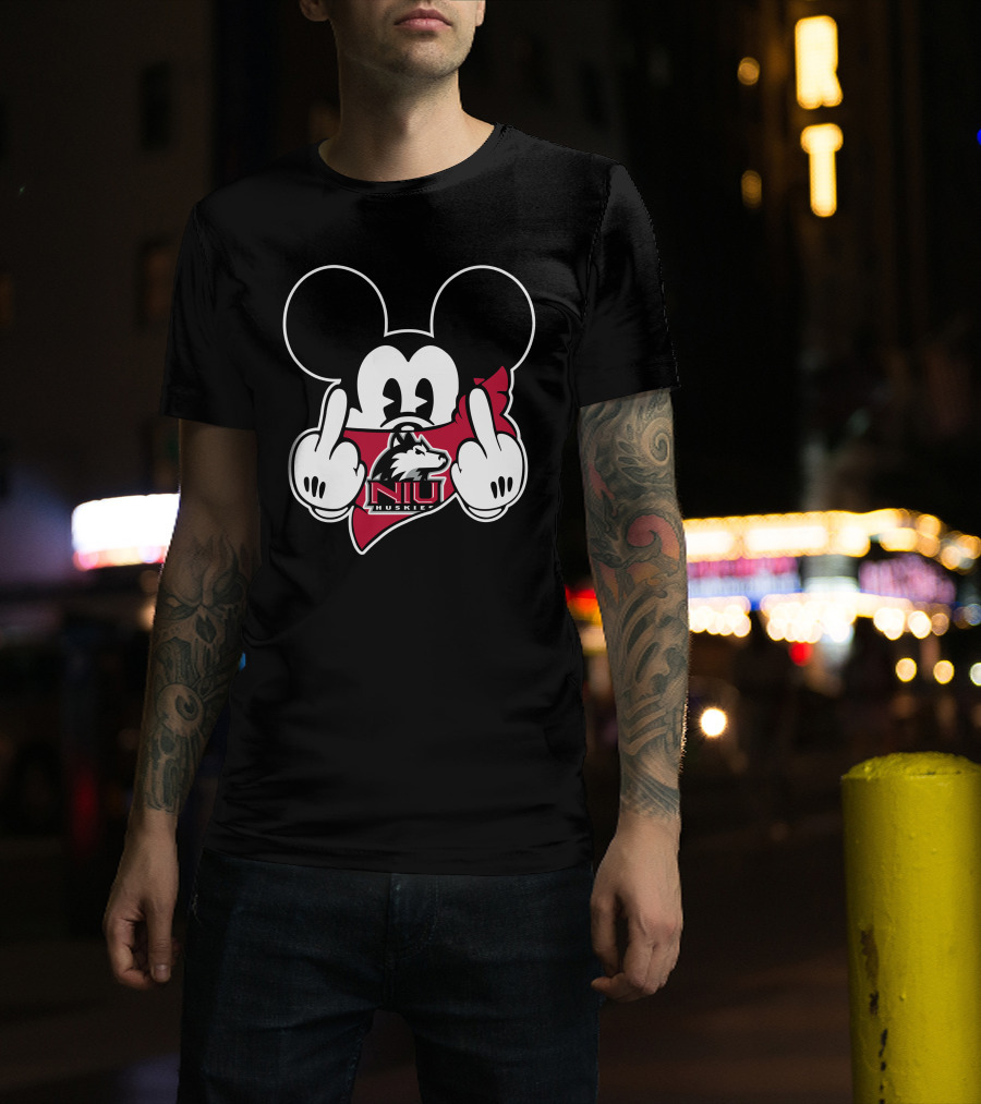 Northern Illinois Huskies NIU Mickey Mouse Image T-Shirt