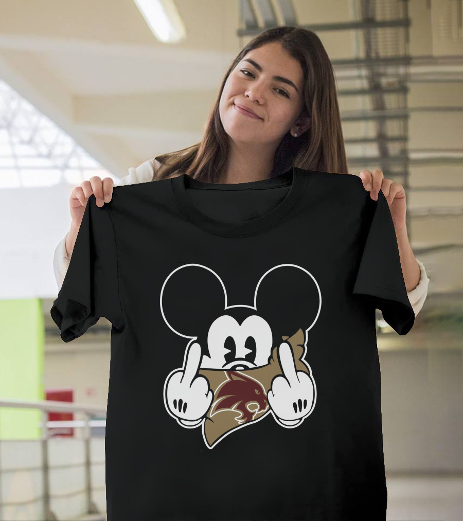 Texas State Bobcats Mickey Middle Finger T-Shirt