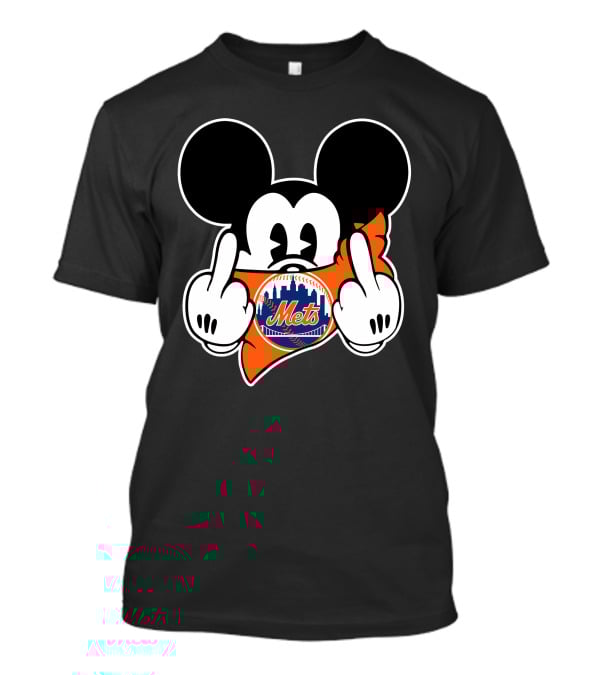 Mets Mickey Mouse Gesture Baseball Team T-Shirt
