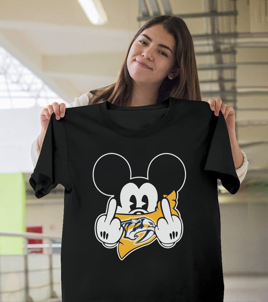 Nashville Predators Mickey Mouse Middle Finger T-Shirt