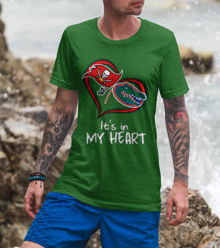 Tampa Bay Buccaneers And Florida Gators It's In My Heart T-Shirt