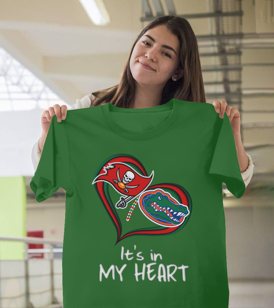 Tampa Bay Buccaneers And Florida Gators It's In My Heart T-Shirt