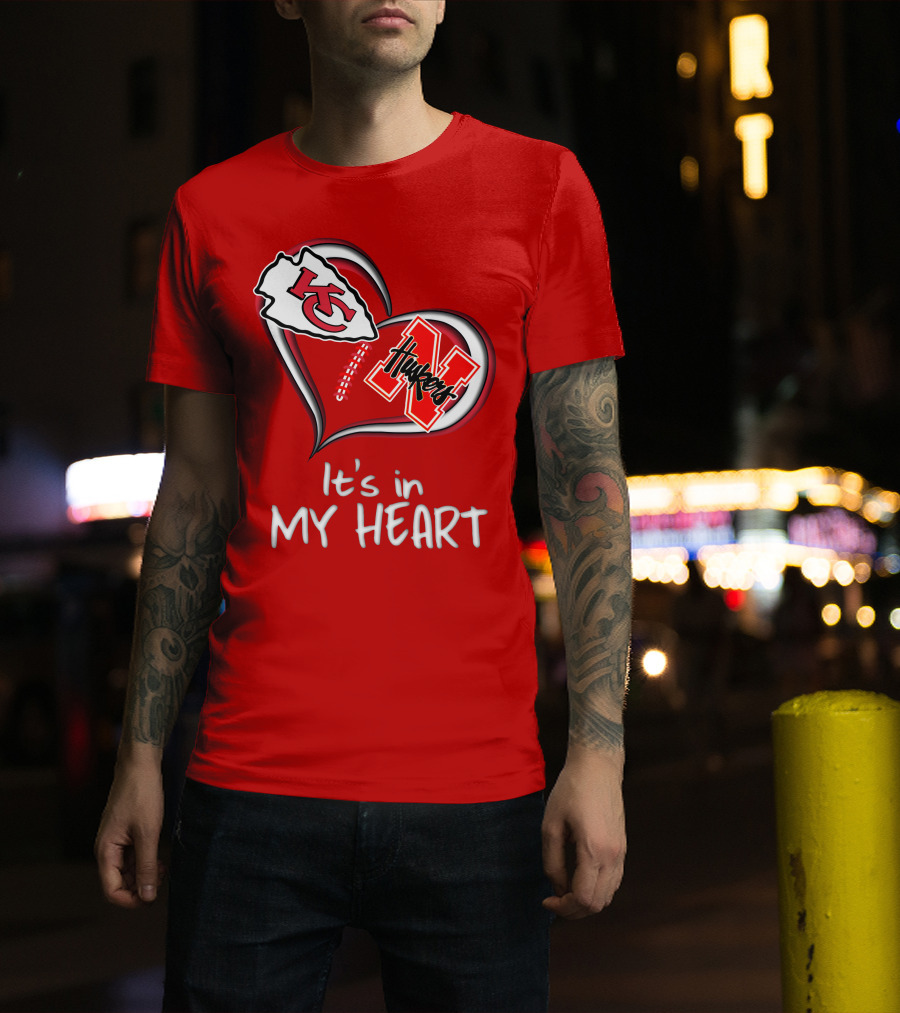 Kansas City Chiefs Nebraska Huskers It's In My Heart T-Shirt