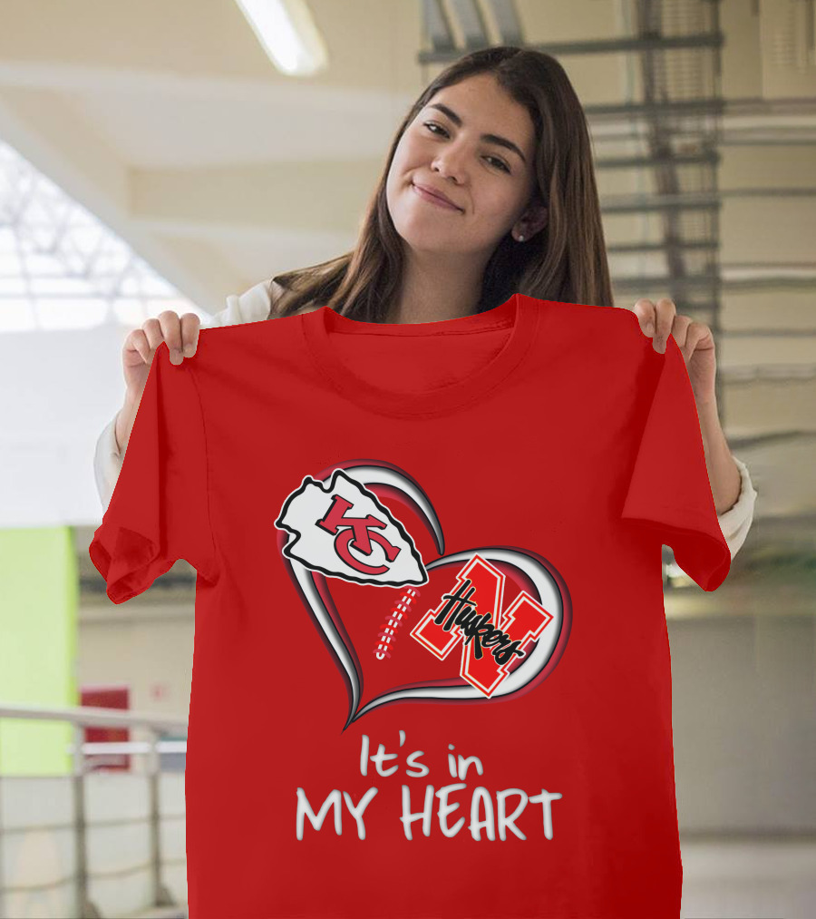 Kansas City Chiefs Nebraska Huskers It's In My Heart T-Shirt