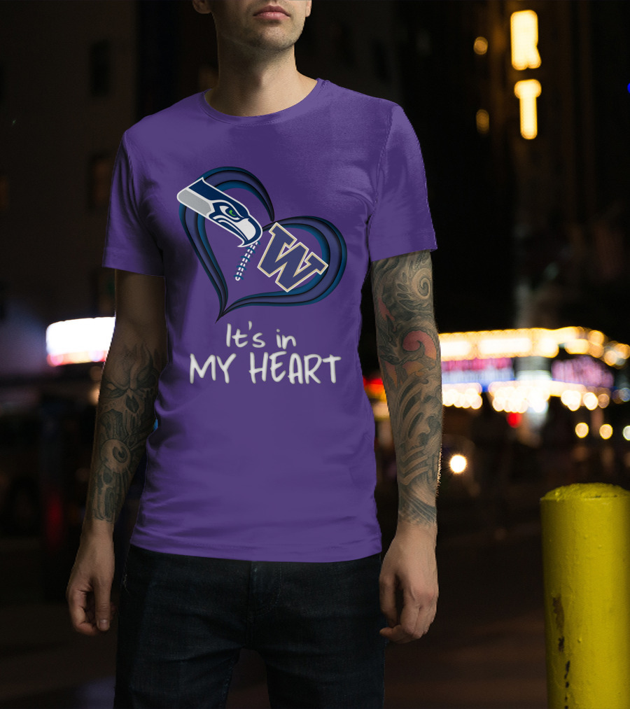 Seahawks Huskies It's In My Heart T-Shirt
