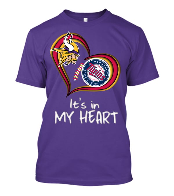 Minnesota Vikings Twins Baseball Club It's In My Heart T-Shirt