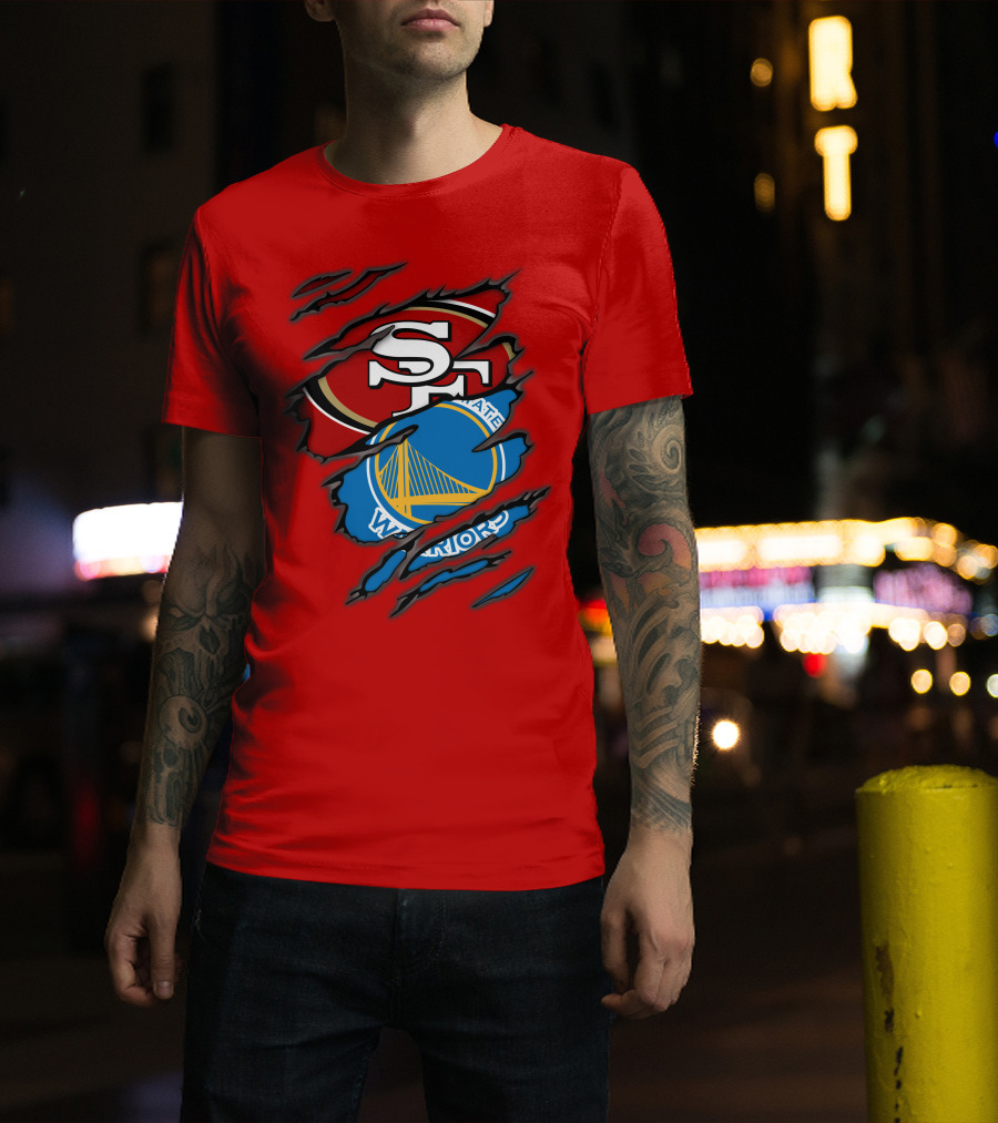 San Francisco 49ers Golden State Warriors Logos T-Shirt