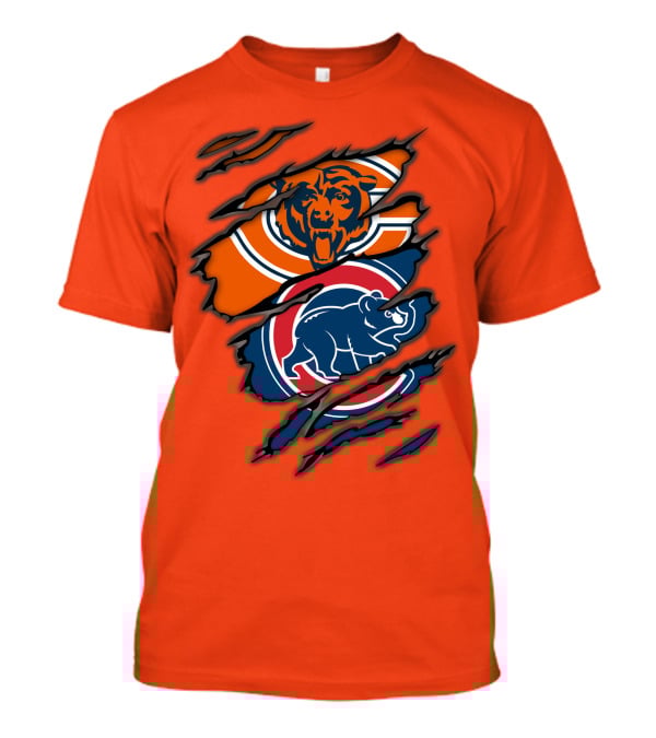 Chicago Bears Cubs Logos Fusion T-Shirt