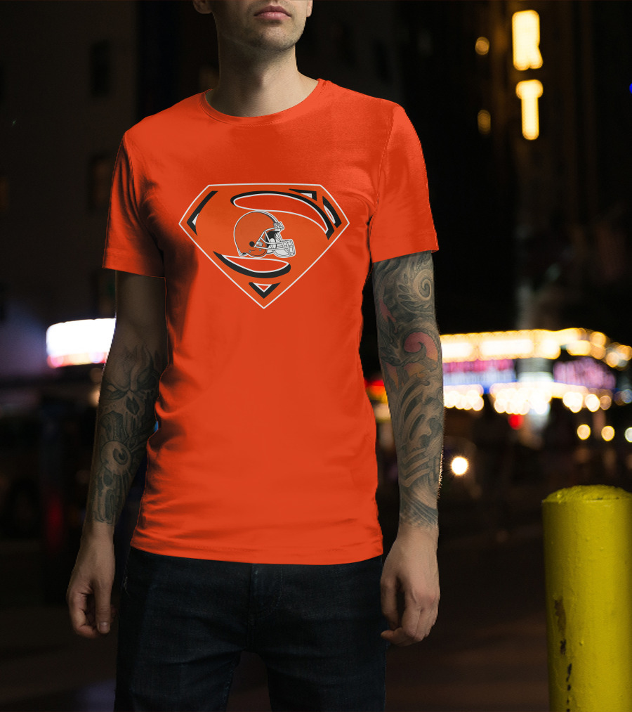 Cleveland Browns Football Helmet Superhero T-Shirt