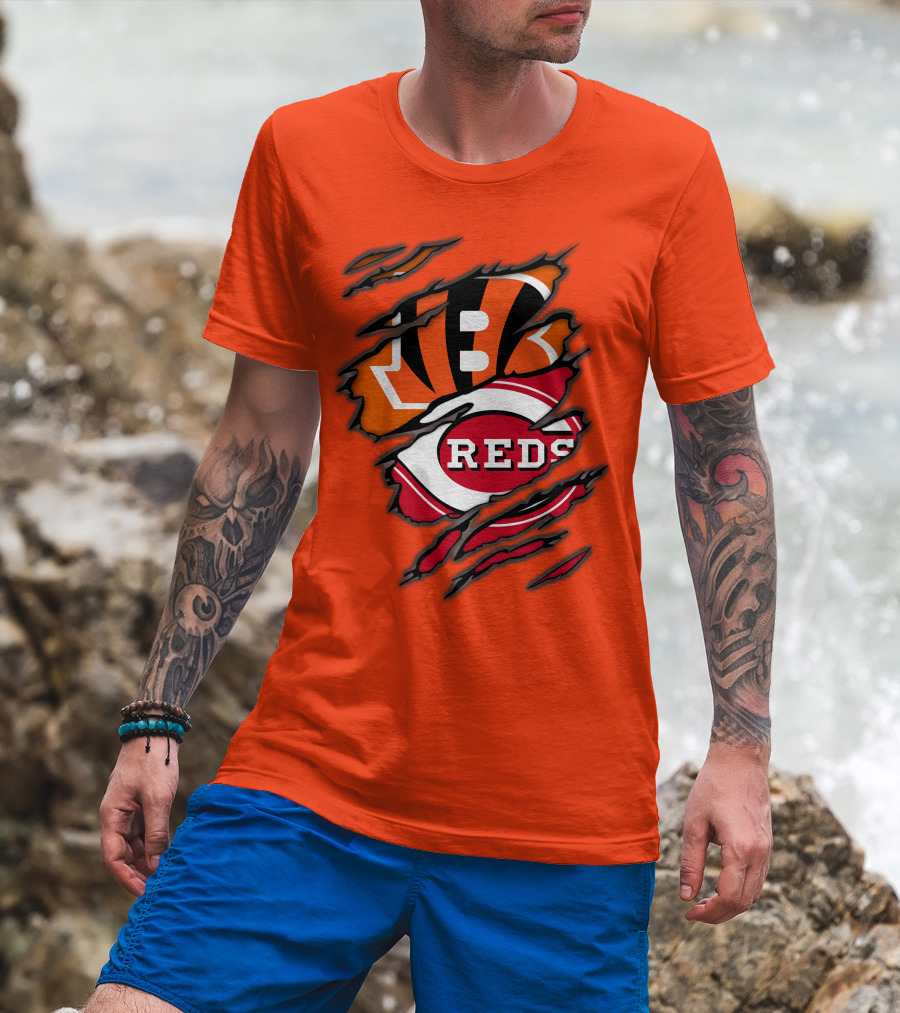 Bengals Reds Cincinnati Sports Claw Marks T-Shirt