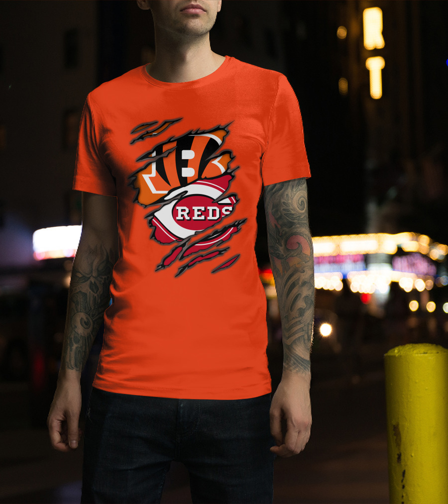 Bengals Reds Cincinnati Sports Claw Marks T-Shirt