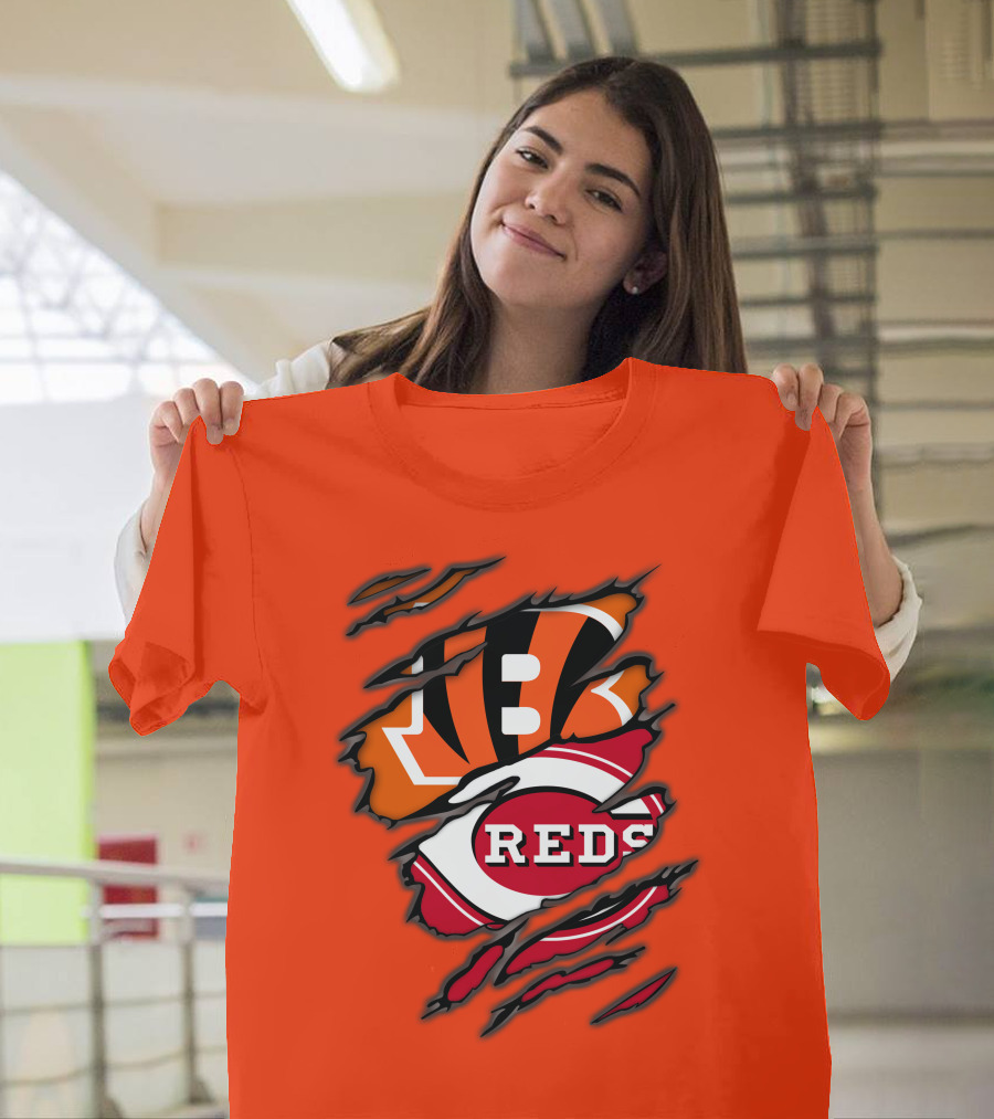 Bengals Reds Cincinnati Sports Claw Marks T-Shirt
