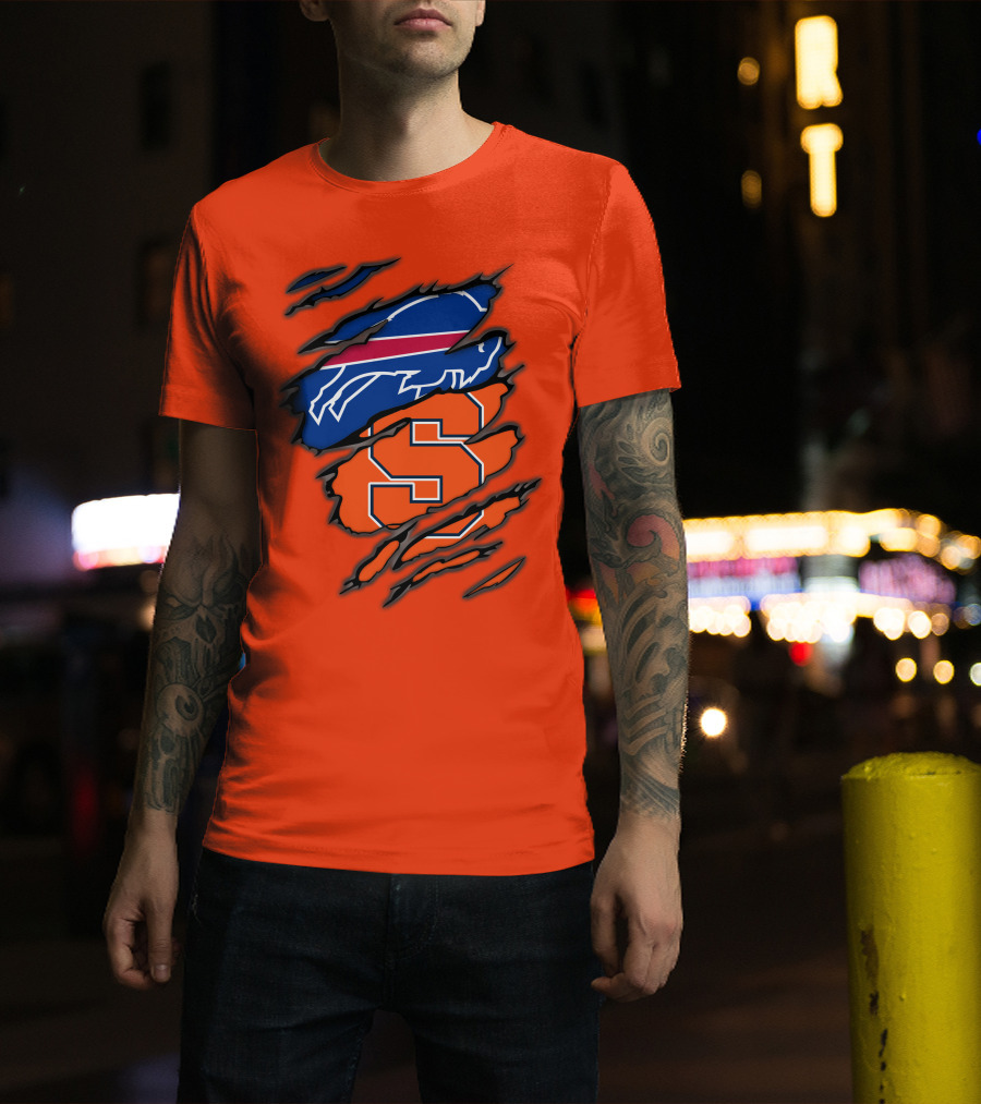 Buffalo Bills Syracuse University Orange Logo Combination T-Shirt
