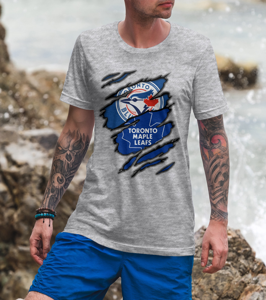 Toronto Blue Jays Maple Leafs Ripped Claw Marks T-Shirt