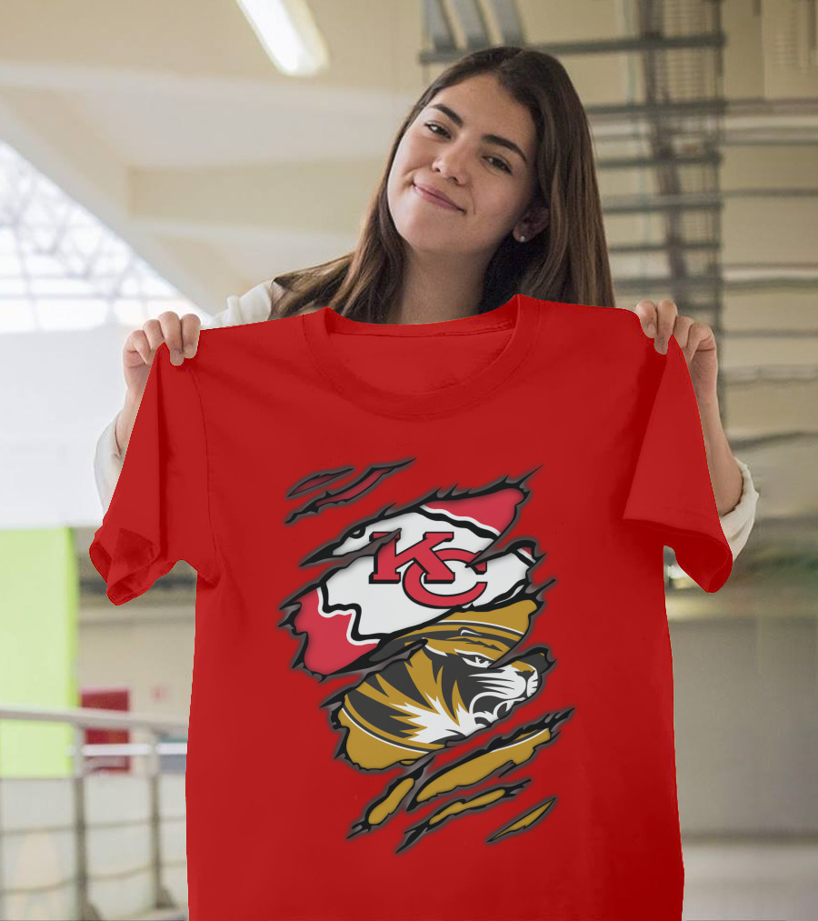 KC Chiefs Missouri Tigers Claw T-Shirt