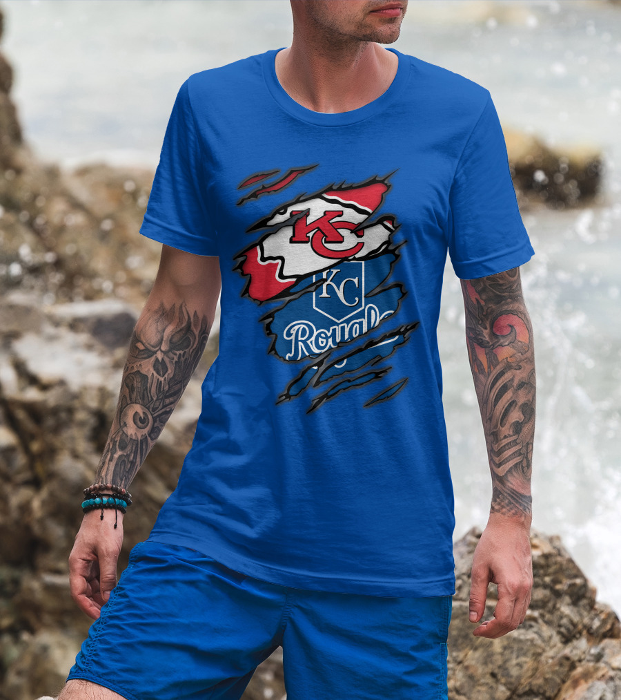 Kansas City Chiefs Royals KC Logo Mashup T-Shirt