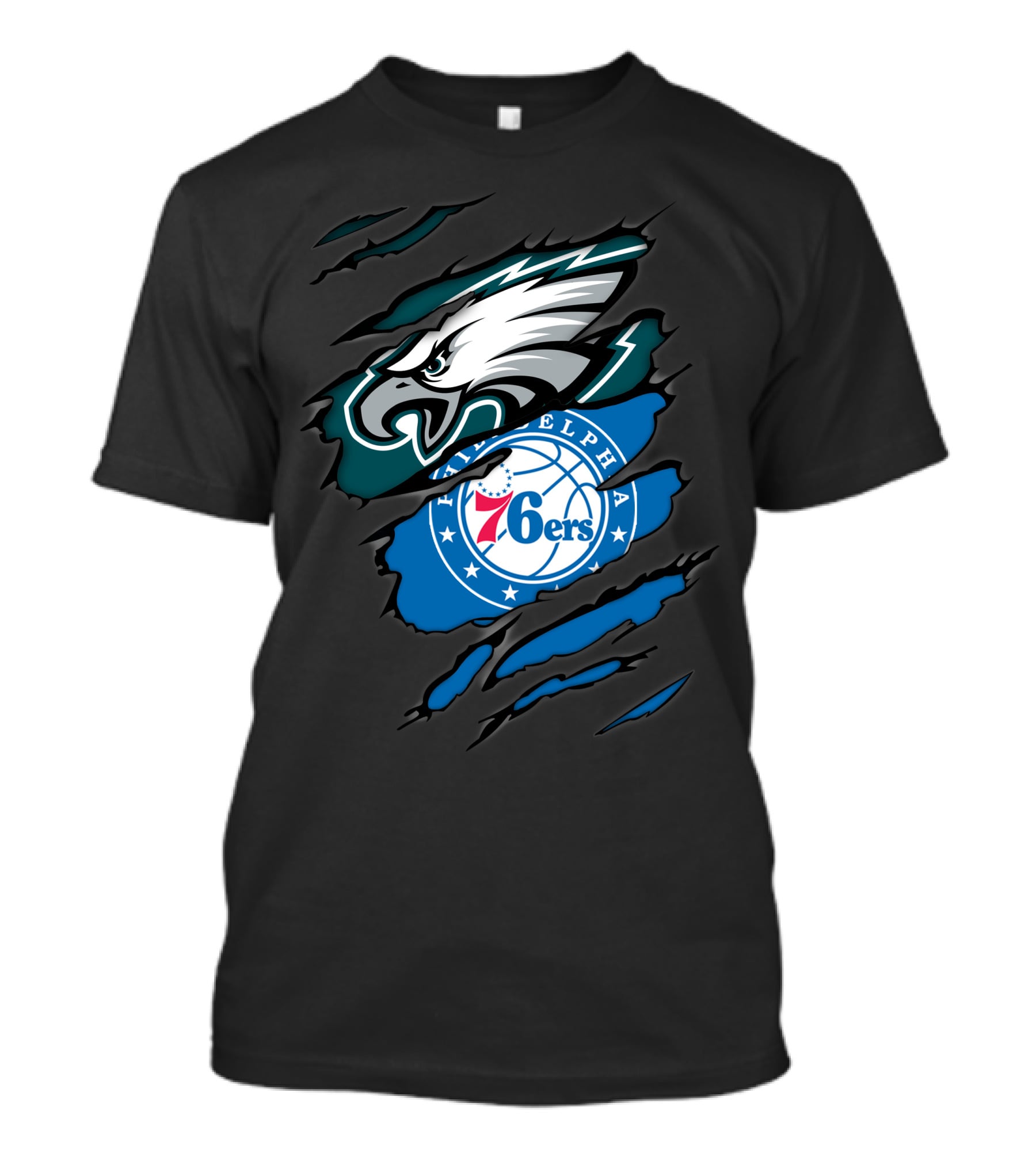 Philadelphia Eagles And 76ers Logos Combo T-Shirt