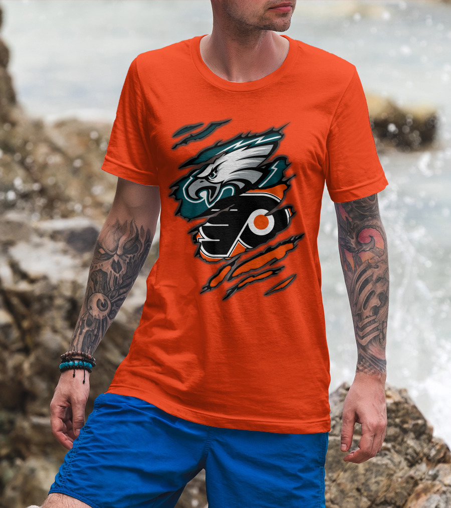 Philadelphia Eagles Flyers Logo Mashup T-Shirt