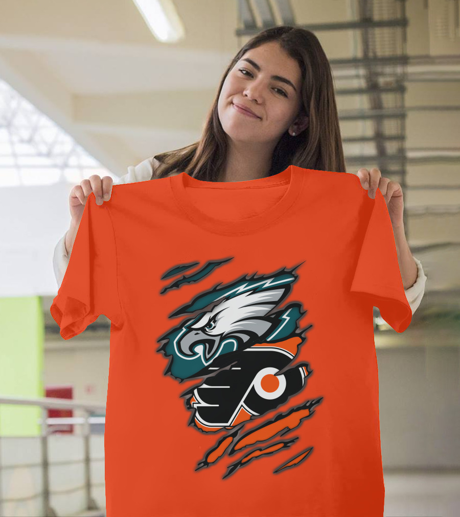 Philadelphia Eagles Flyers Logo Mashup T-Shirt