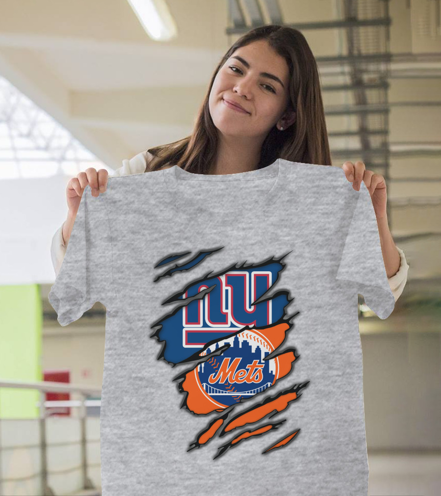 New York Giants Mets Crossover Claw Marks T-Shirt