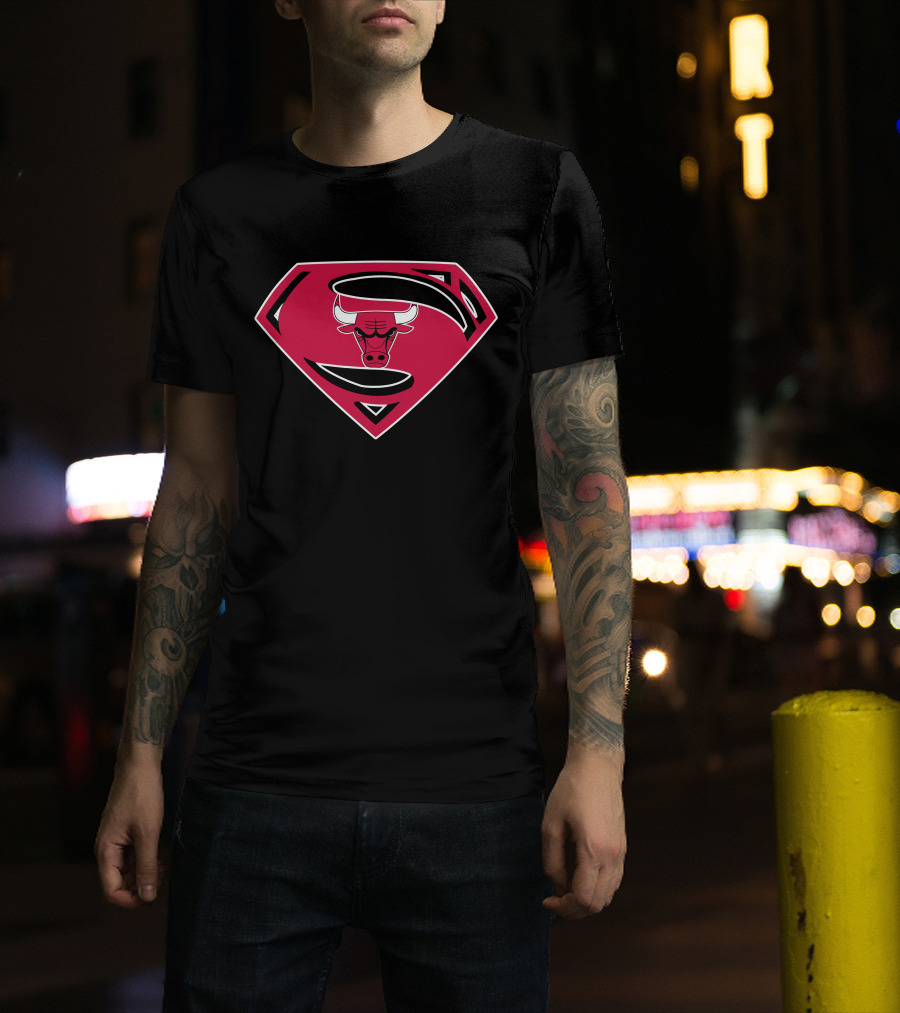 Superman Chicago Bulls Logo Symbol Mashup T-Shirt