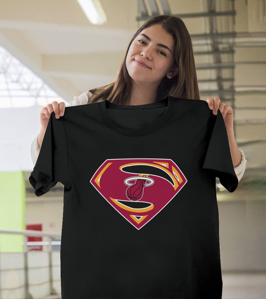 Superman Miami Heat Logo Fusion T-Shirt