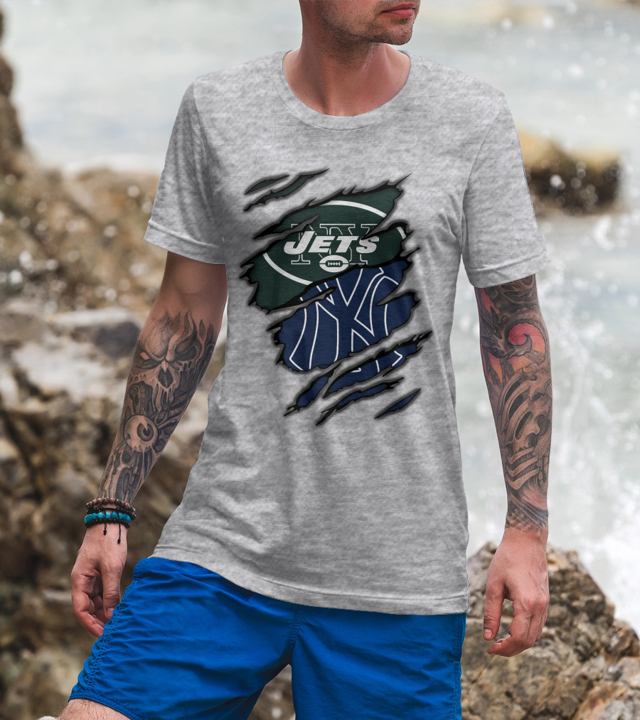 Jets Yankees Ny Football Baseball Logos T-Shirt