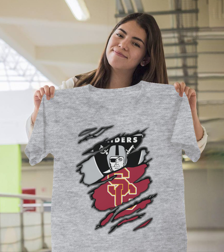 Raiders USC Trojans Crossover T-Shirt