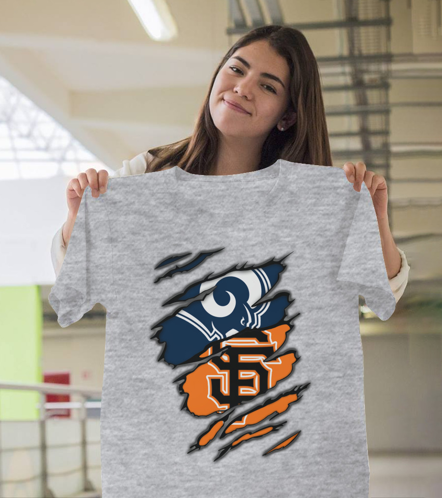 Los Angeles Rams San Francisco Giants Claw Scratch T-Shirt