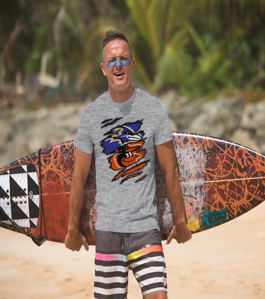 Baltimore Ravens Orioles Logo Mashup T-Shirt