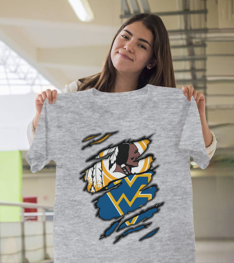 West Virginia Mountaineers Redskins Mashup T-Shirt