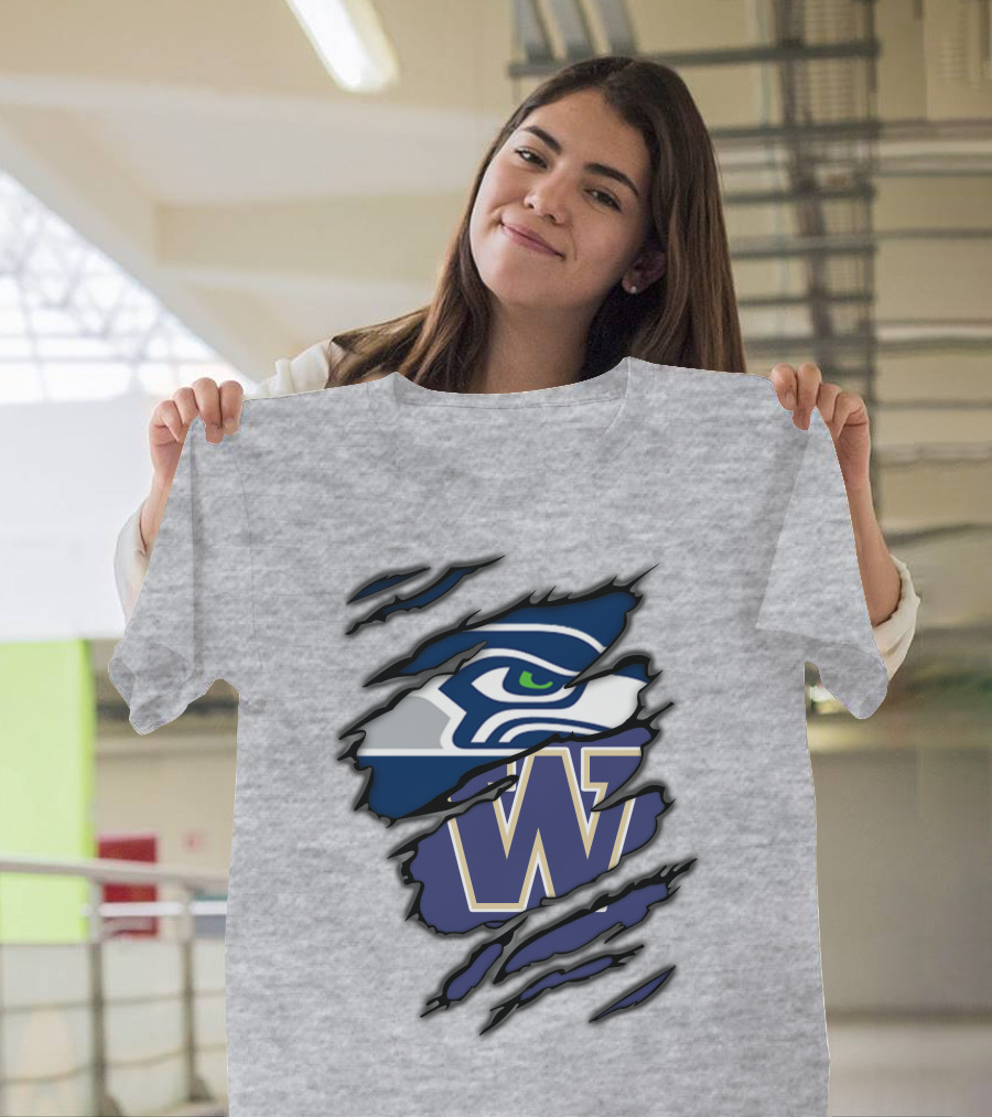Seahawks Huskies W Logo Combo T-Shirt