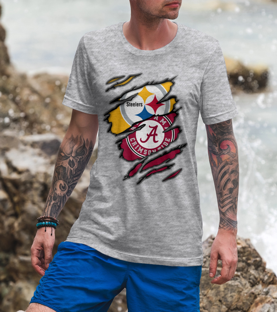 Steelers Alabama Crimson Tide Rip T-Shirt