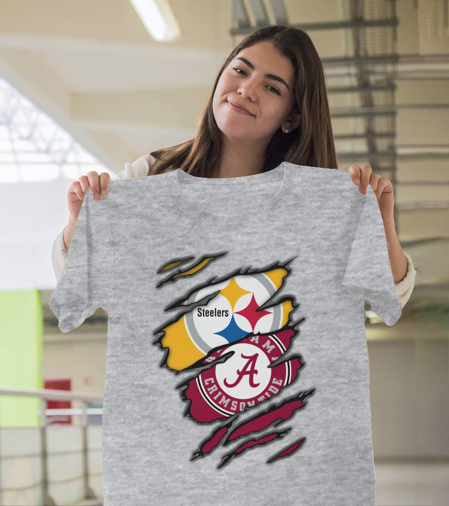 Steelers Alabama Crimson Tide Rip T-Shirt