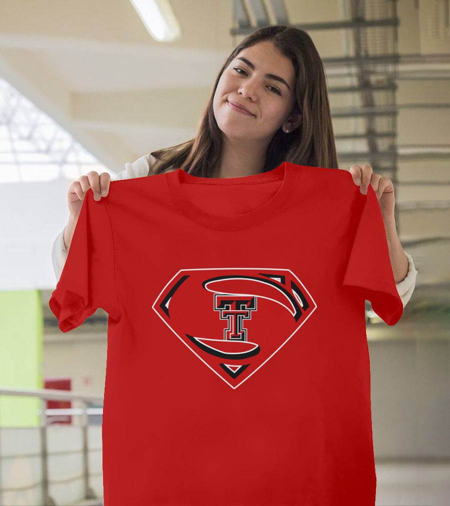 Superman Texas Tech Red Raiders Logo Emblem T-Shirt