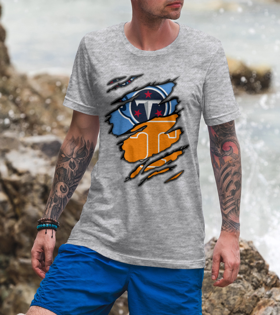 Tennessee Titans And Vols Logo Mashup T-Shirt