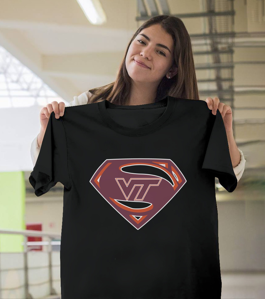 Superman VT Logo Virginia Tech Emblem T-Shirt